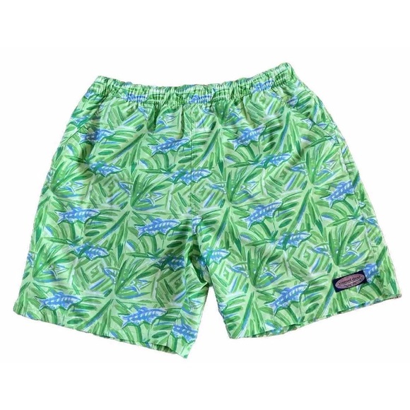 Vineyard Vines Other - Men’s Vineyard Vines swim trunks green/blue fish pattern Fully lined medium